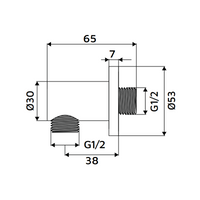 Presa acqua oro opaco tonda in ottone con attacco universale