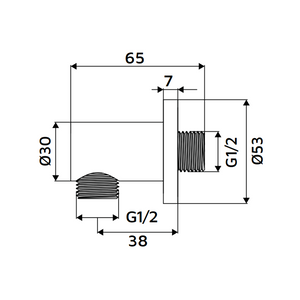 Presa acqua oro opaco tonda in ottone con attacco universale