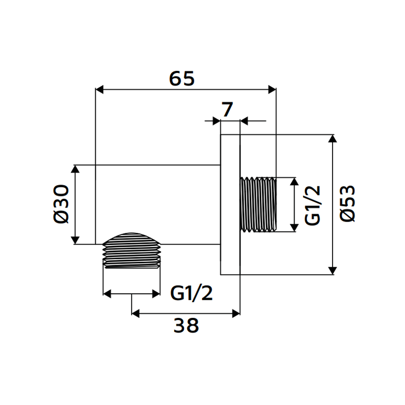 Presa acqua oro opaco tonda in ottone con attacco universale