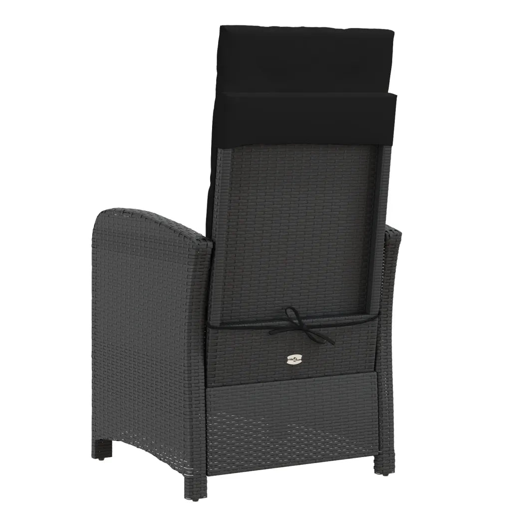 Set da BistrÃ² 3 pz con Cuscini Nero in Polyrattan