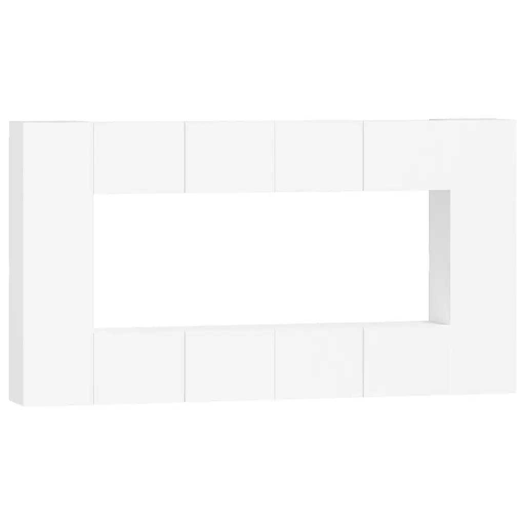 Set Mobili Porta TV 8pz Bianco in Legno Multistrato cod mxl 71081