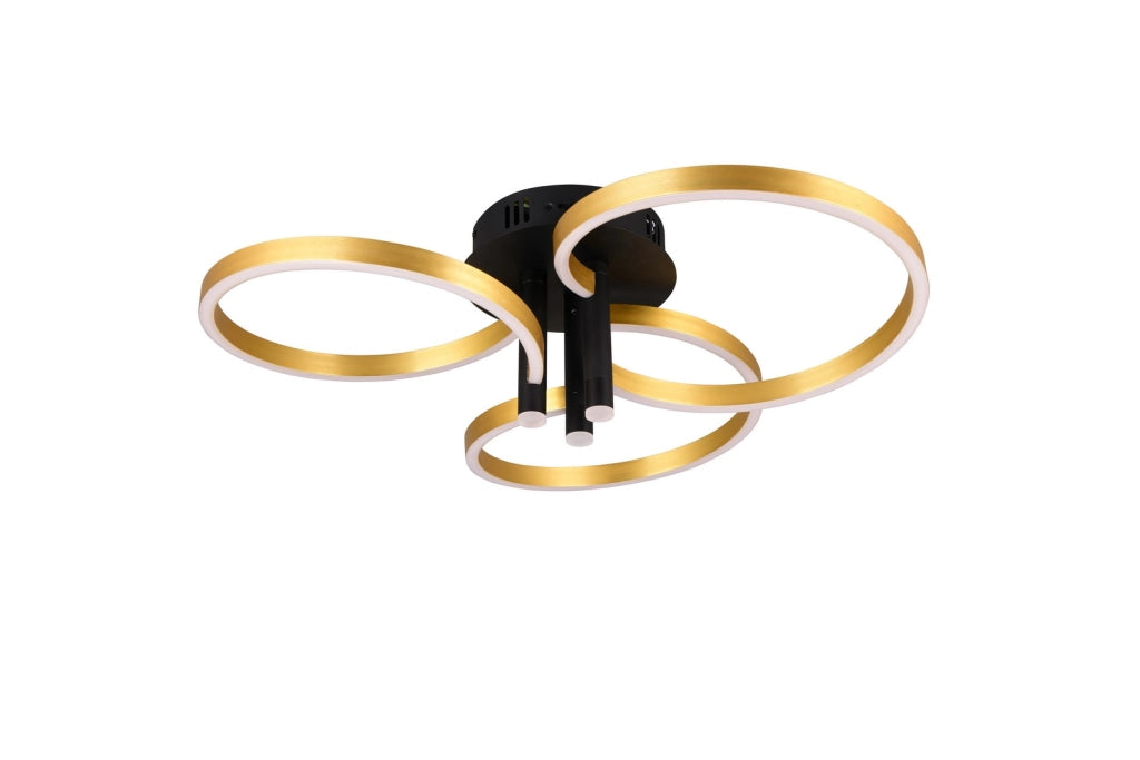 Plafoniera LED Caruso Trio oro/nero 43W dimmer CCT 65cm