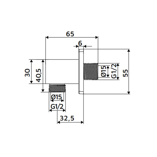 Presa acqua quadrata realizzata in ottone finitura nero opaco