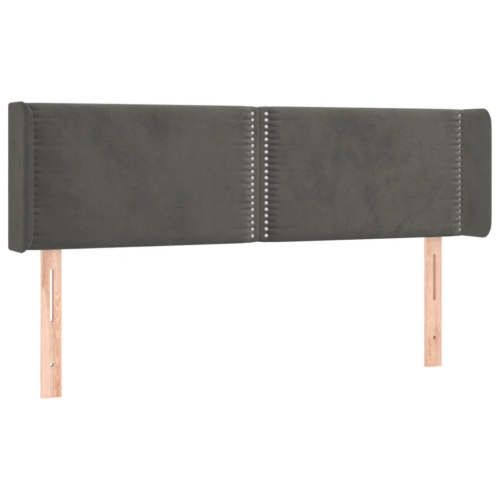 Testiera ad Orecchio Grigio Scuro 147x16x78/88 cm in Velluto 3118677