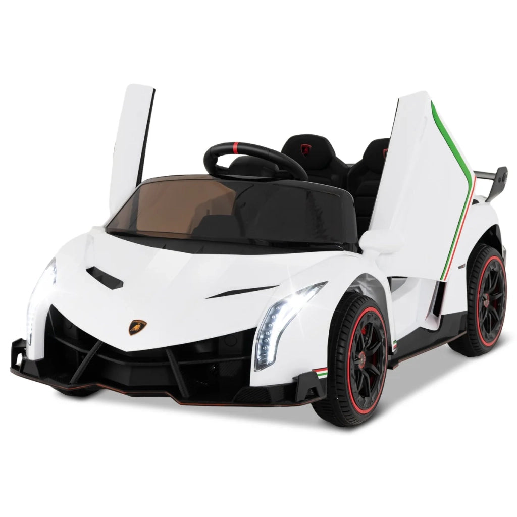 Auto elettrica per bambini 12V 111 x 61 x 45 cm telecomando 2.4G avventure divertenti PP bianco 20_0020485