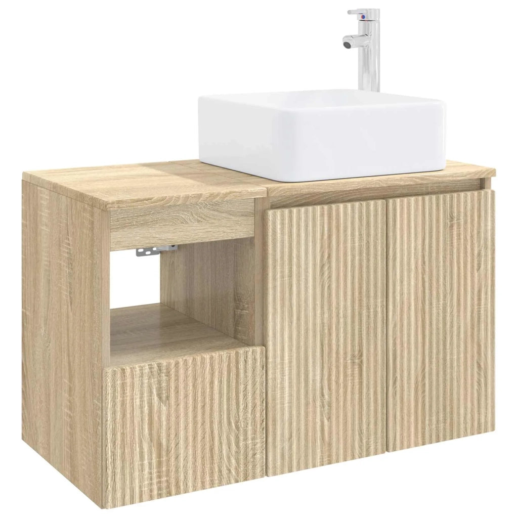 Set di mobili per il bagno 2 pz Rovere Sonoma 3404046