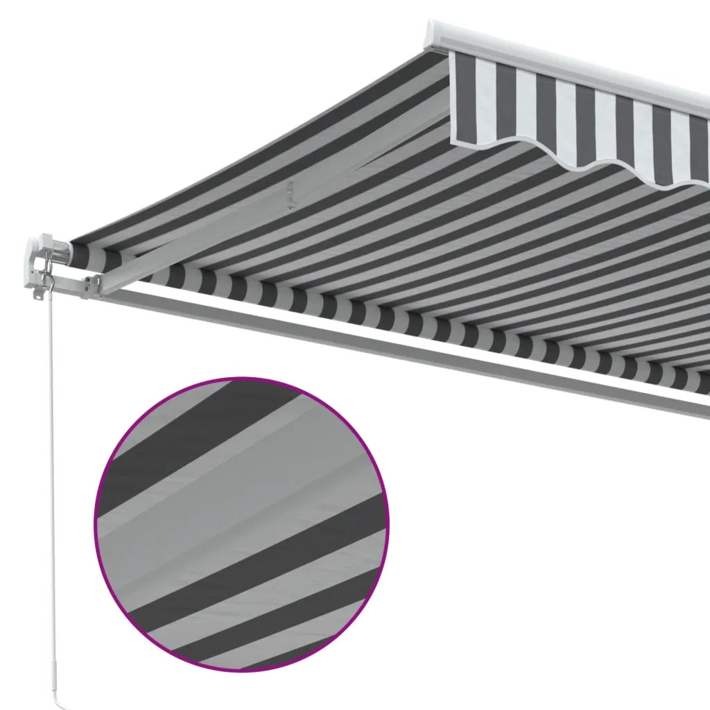 vidaXL Tenda da Sole Retrattile Manuale Antracite e Bianco 500x350 cm
