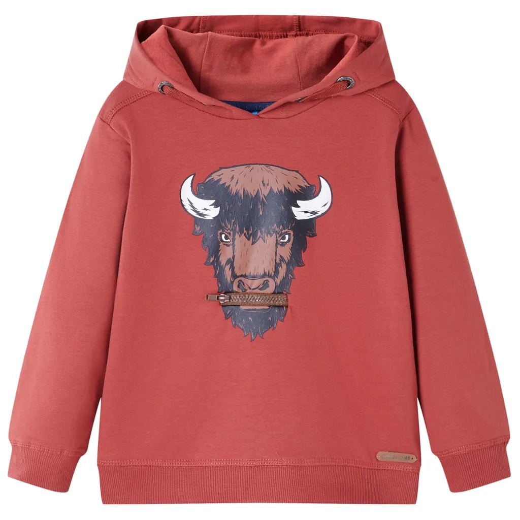 Felpa con Cappuccio per Bambini Rosso Bruciato 128cod mxl 108488