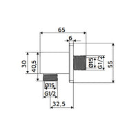 Presa acqua quadrata realizzata in ottone finitura gungrey