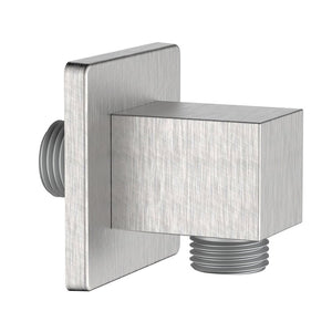 Presa acqua quadrata realizzata in ottone finitura acciaio spazzolato