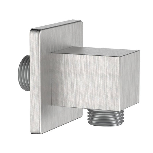 Presa acqua quadrata realizzata in ottone finitura acciaio spazzolato