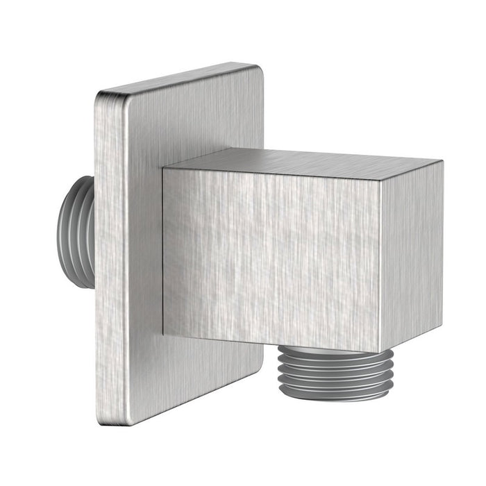 Presa acqua quadrata realizzata in ottone finitura acciaio spazzolato