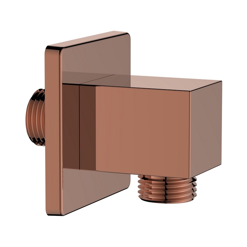Presa acqua quadrata realizzata in ottone finitura rame lucido
