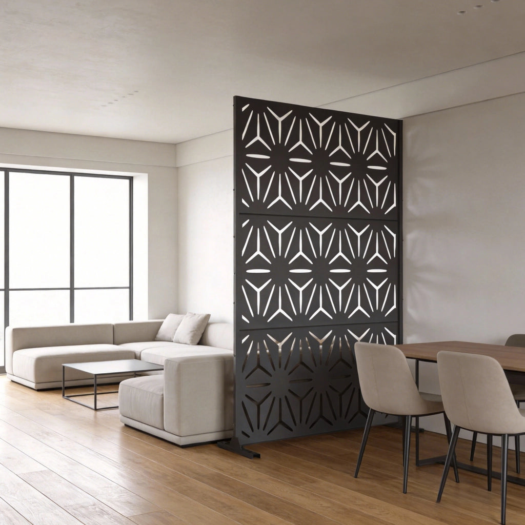 Pannello Divisorio Kilsturd in Acciaio Zincato con Motivo Decorativo 180x120 cm - Antracite casa.pro