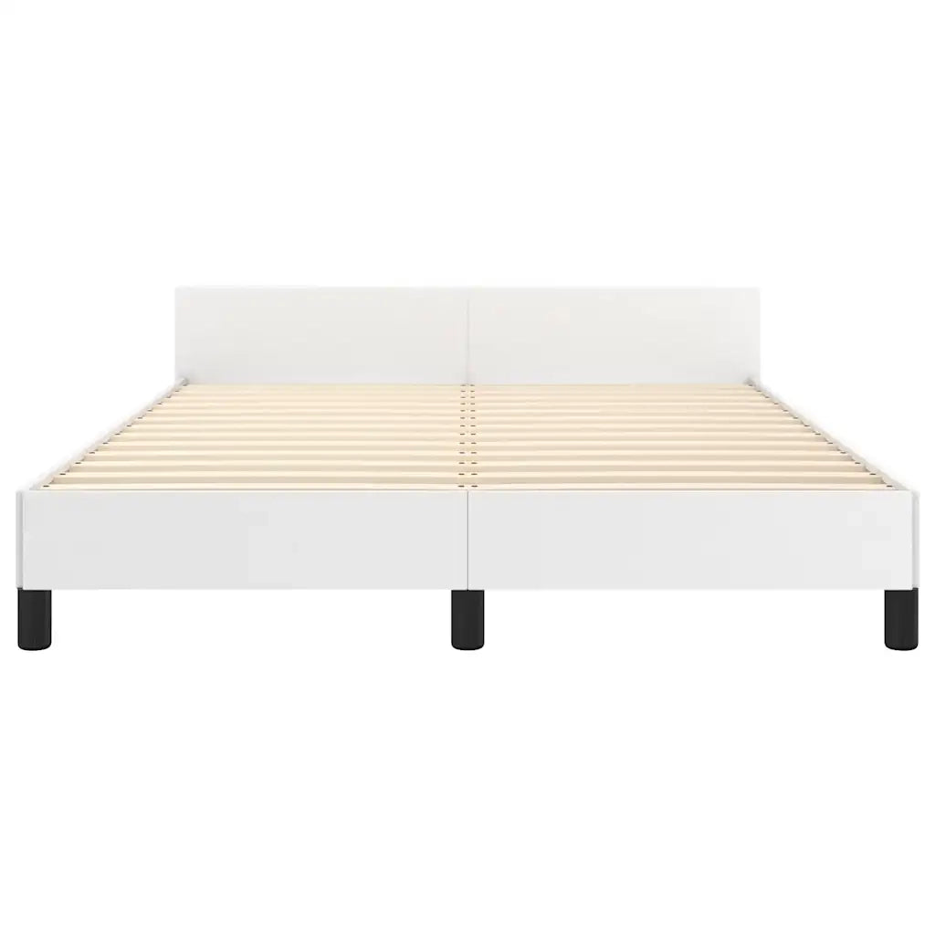Giroletto con Testiera Bianco 140x200 cm in Similpelle