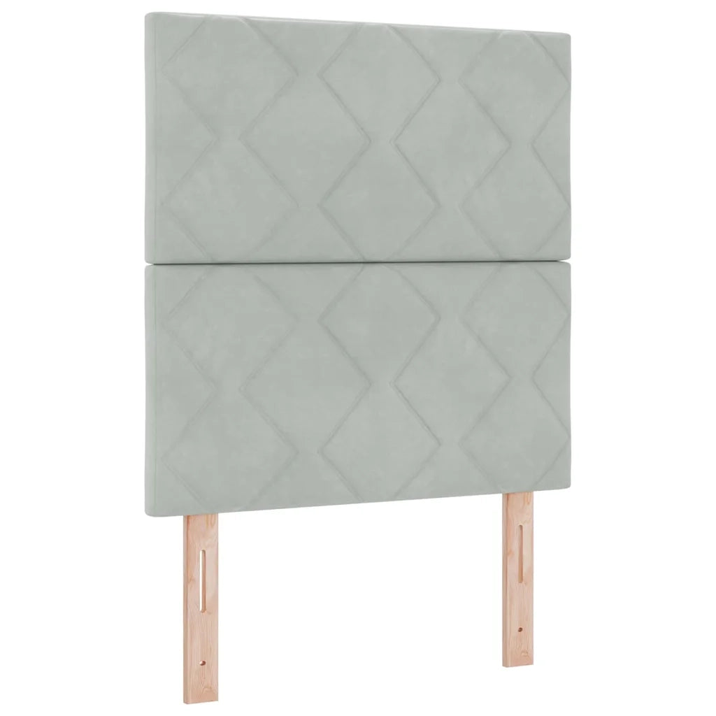 Letto a molle con testiera Grigio chiaro 200 x 80 cm Poliestere 3340952