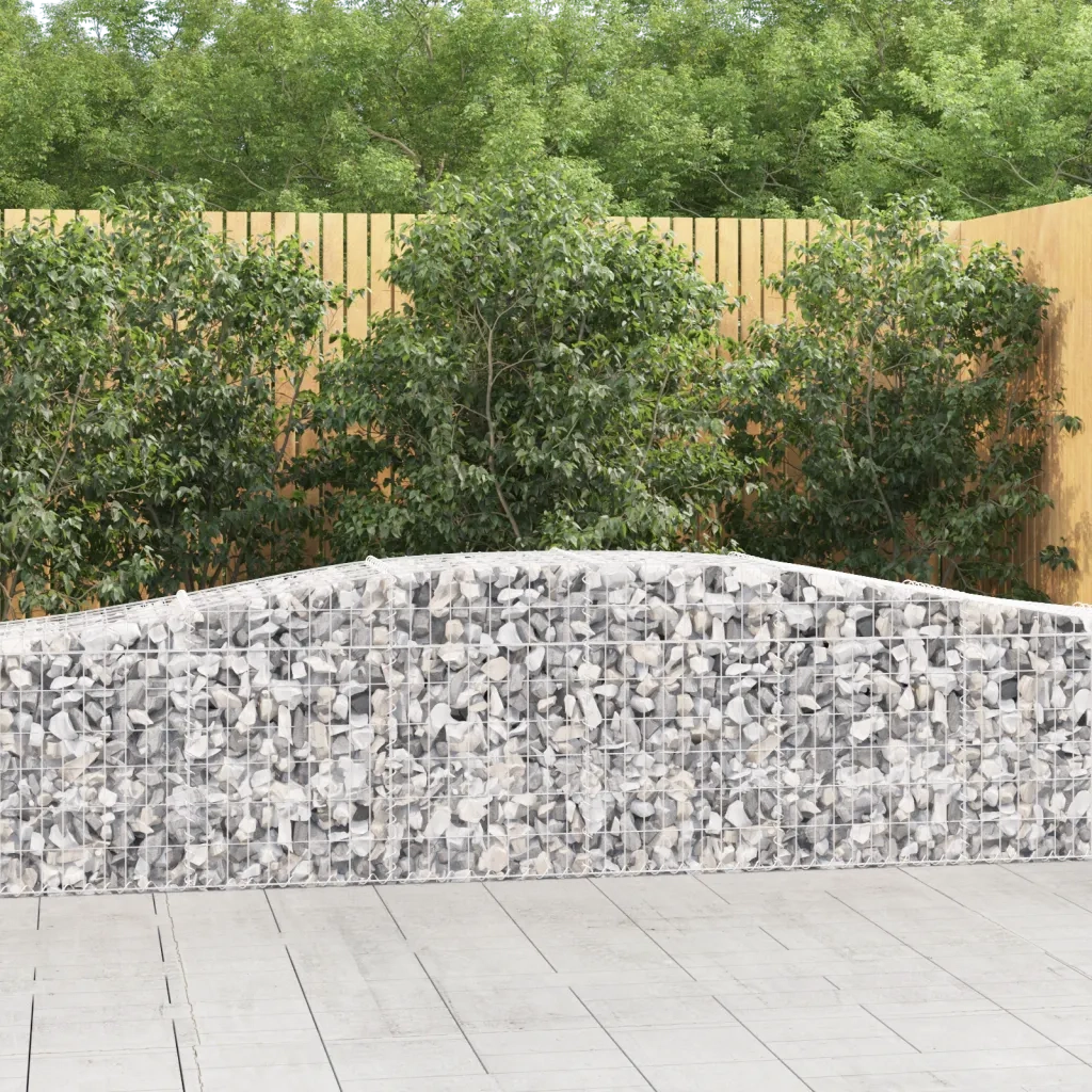 Cesti Gabbioni ad Arco 15 pz 400x50x60/80 cm Ferro Zincato 3145939