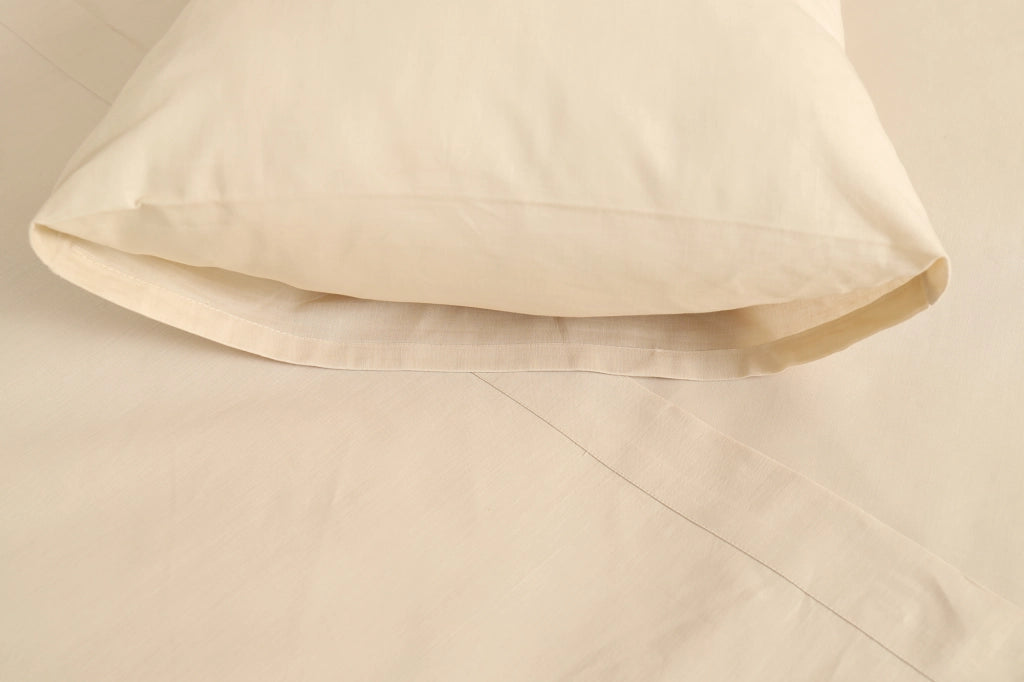 Sapatalo, set Completo Letto Singolo in Policotone, Bianco Ecrù