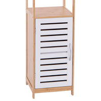 Adelaide - colonna multiuso con 1 anta e 2 ripiani - 30x30x156h cm naturale/bianco