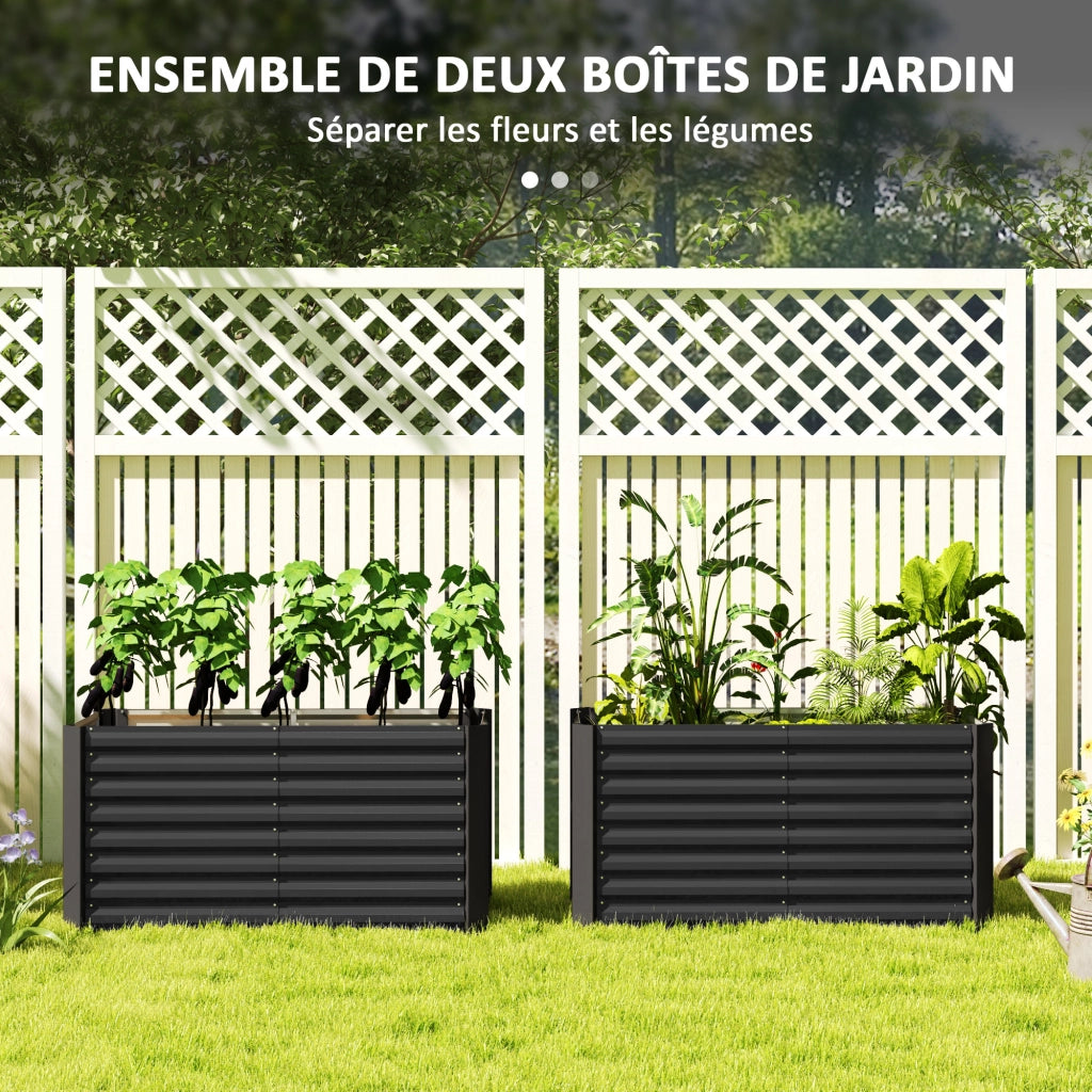 Letto da giardino in acciaio ¨C zephmum ¨C grigio scuro 120x60x60 cm