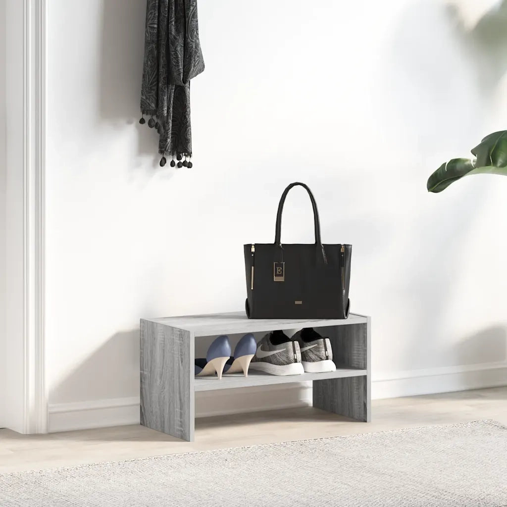 Scarpiera Impilabile-Scaffale per scarpe Grigio Sonoma 60x30x30,5 cm