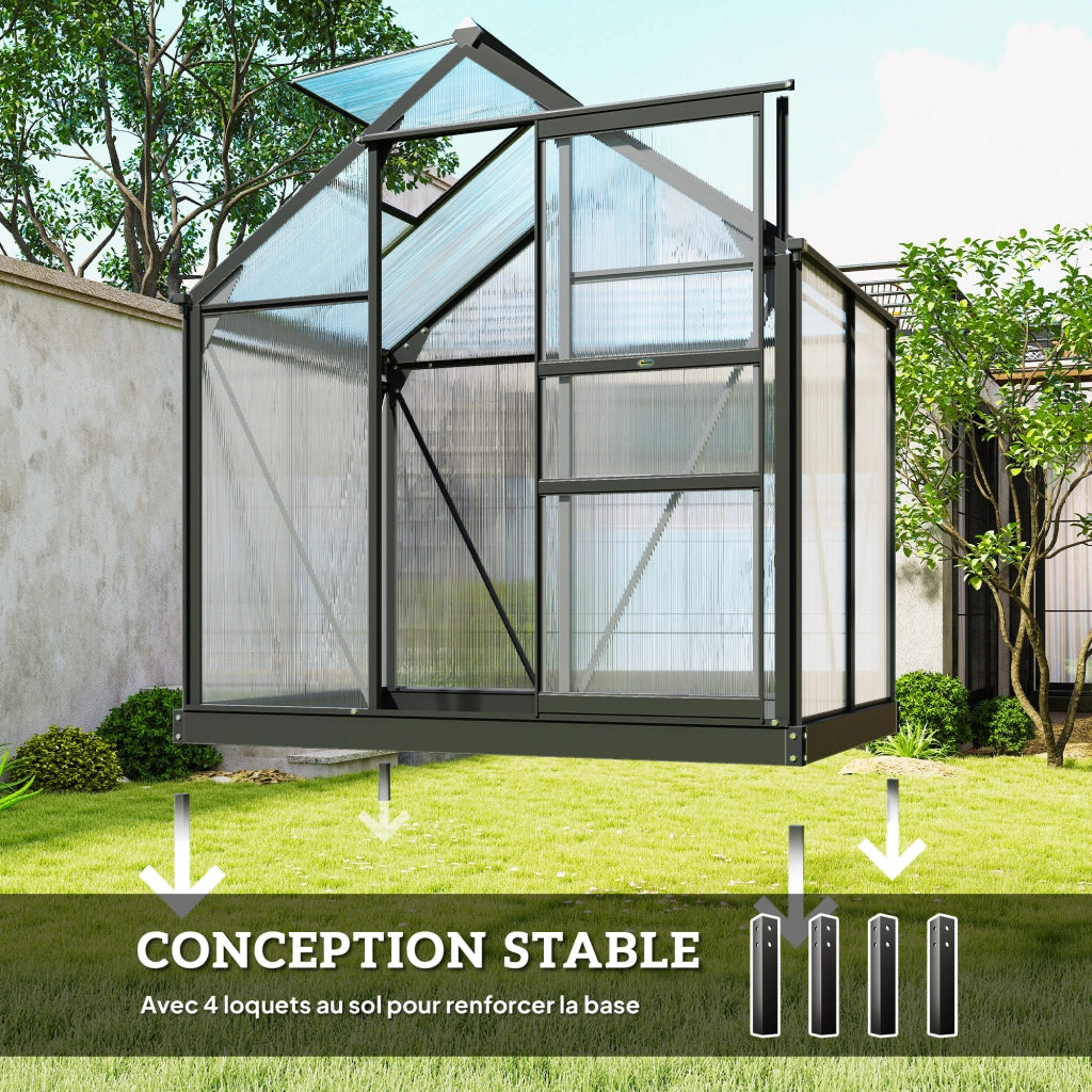 Serra da giardino in polycarbonate ¨C zephmum ¨C 190x132x201 cm grigio