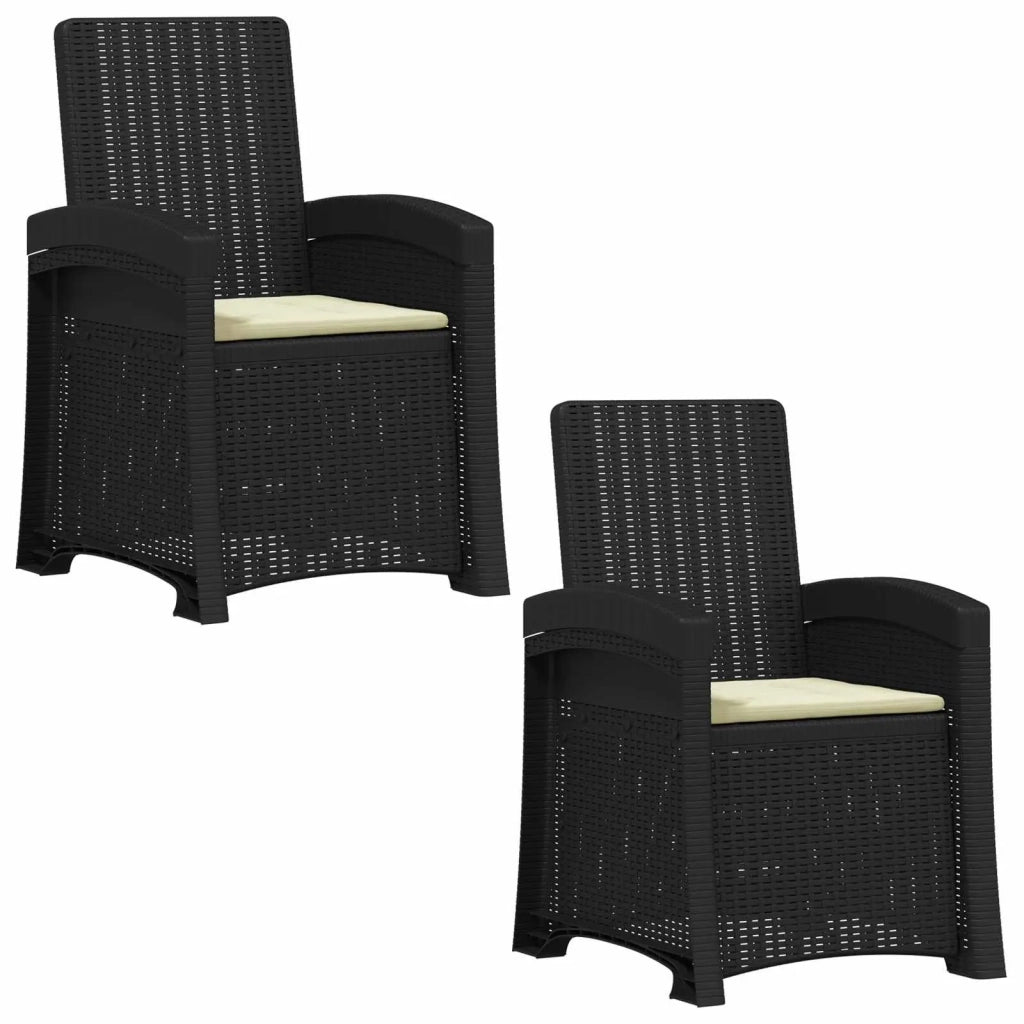 Sedia da giardino reclinabile effetto rattan 2 pcs 8012016
