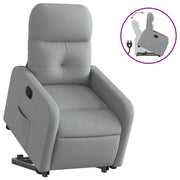 Poltrona | Sedia Relax Alzapersona Reclinabile Grigio Chiaro in Tessuto