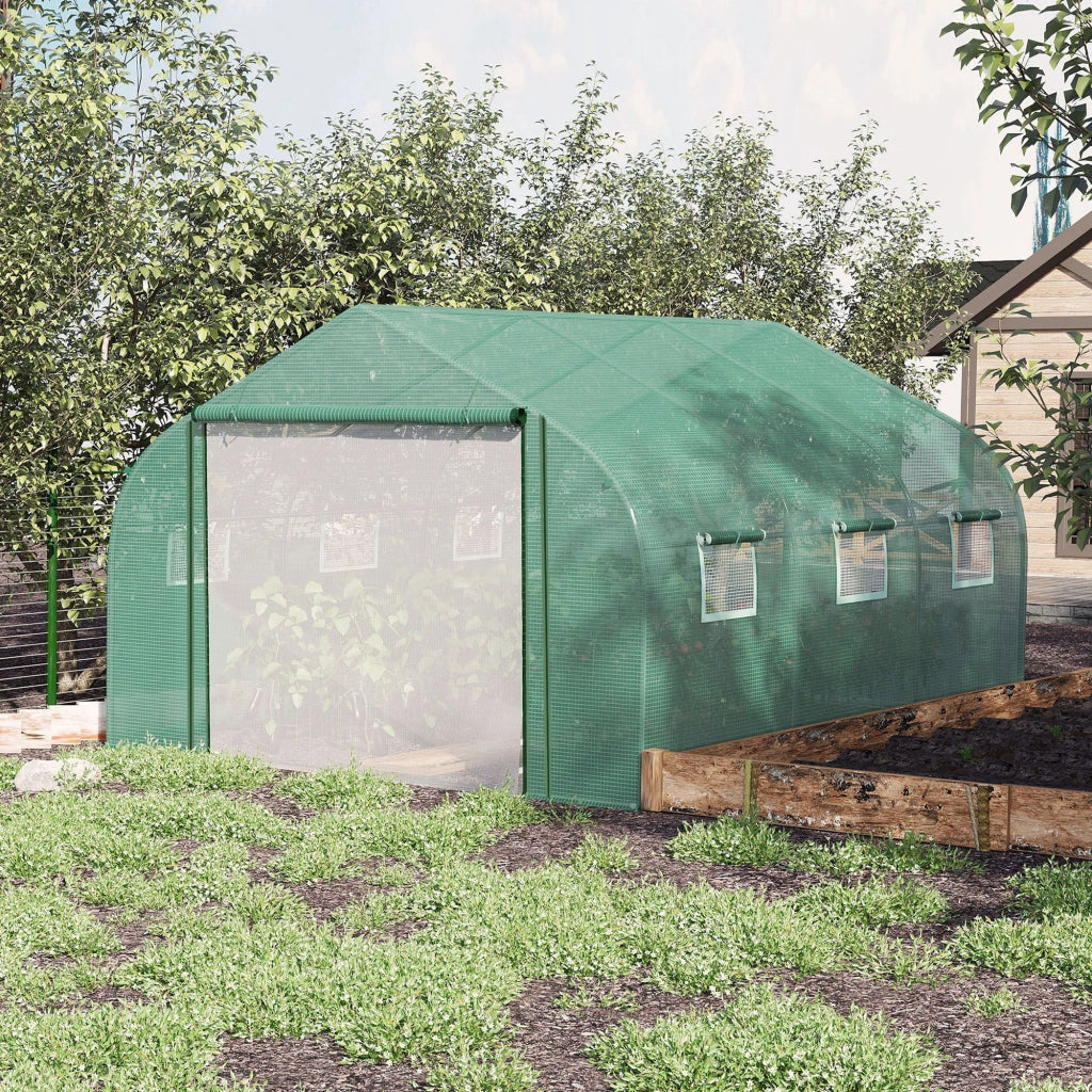 Serra da giardino in acciaio con copertura PE ¨C zephmum ¨C verde 3.5x3x2m