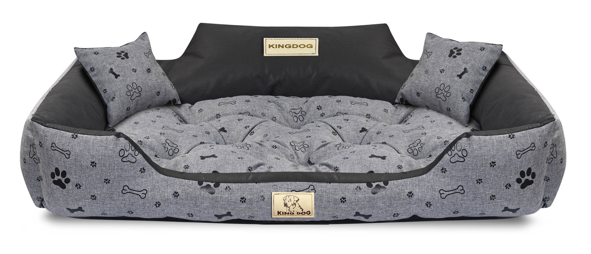 AIO FACTORY 100x75 cm KINGDOG Cuccia per cani impermeabile personalizzabile Ossa nere
