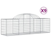 Set di 9 gabbioni ad arco per recinzioni gabbie e muri di contenimento 200 x 50 x 60/80 cm ferro zincato argento 02_0041270