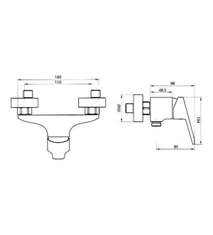 Miscelatore doccia esterno completo