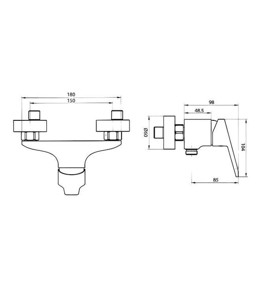 Miscelatore doccia esterno completo
