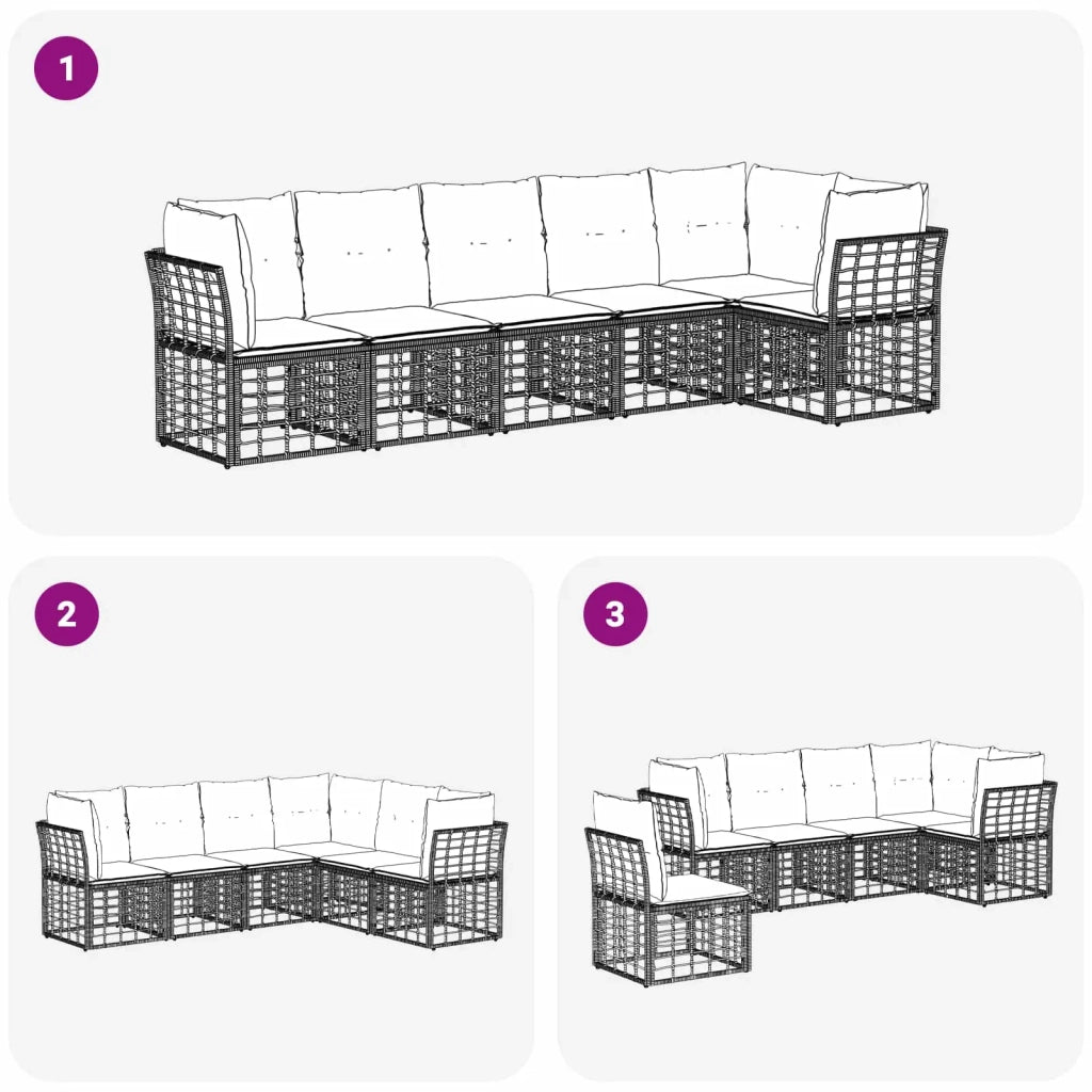 Set Divano da Giardino polyrattan 3437472