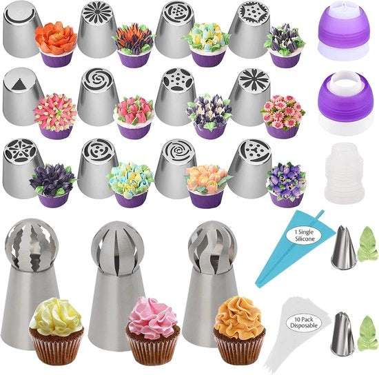 Set di Bocchette per Dolci 31 pezzi con Sacchetti da Spray e Bocchette per Dolci - Accessori per la Decorazione di Torta DIY