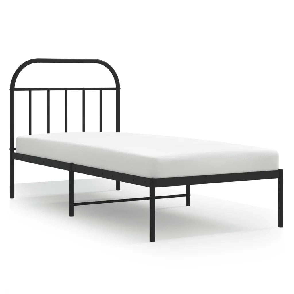 Giroletto con Testiera in Metallo Nero 90x190 cm 353627