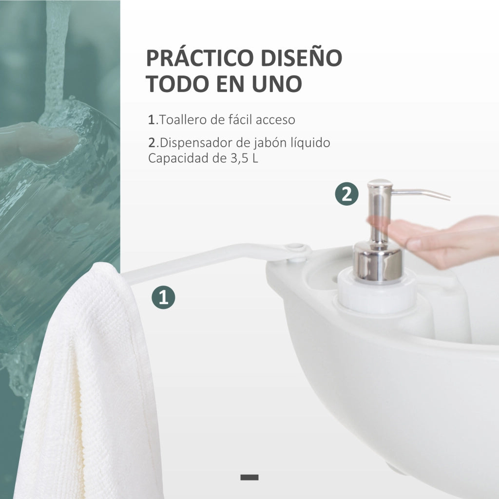 Lavabo Portatile con Tanque Recupero Acqua 17L ¨C Zephmum ¨C Grigio 83x50x103 cm