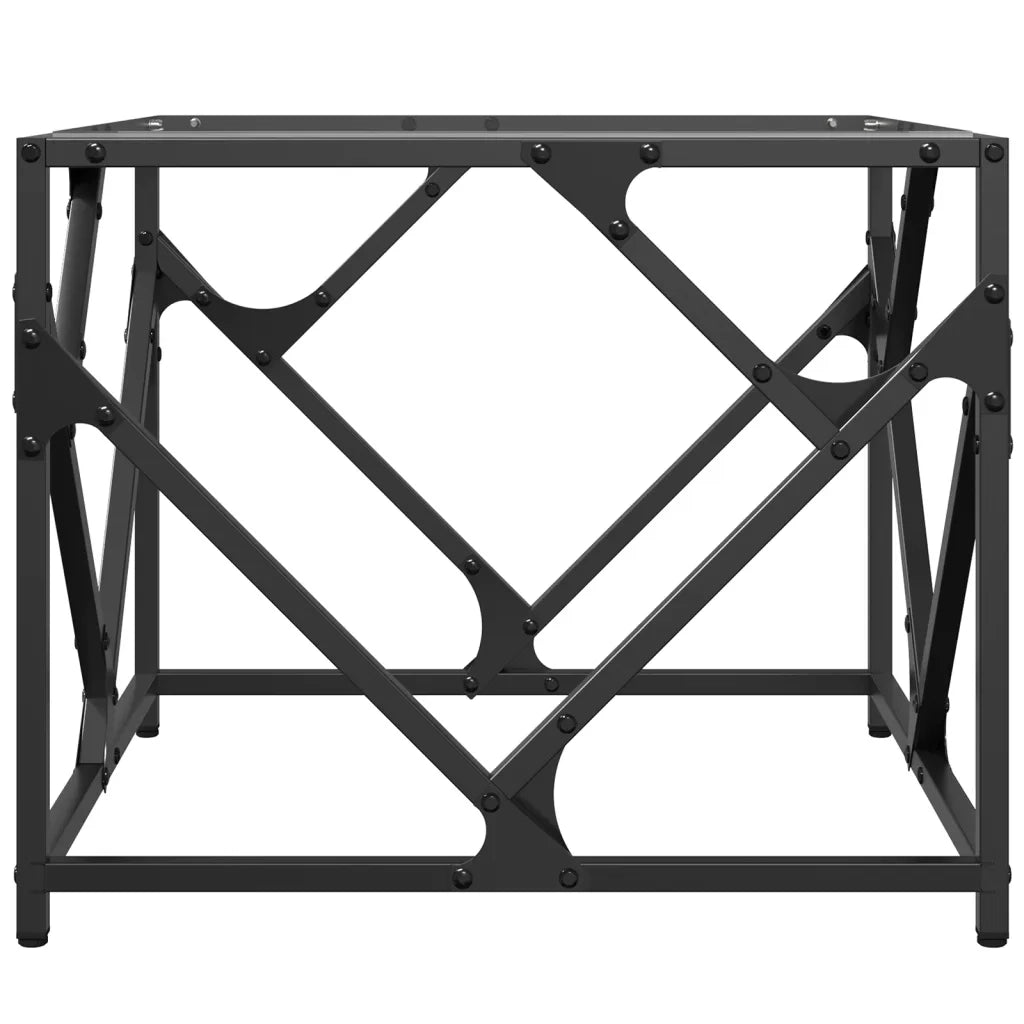 Tavolini con Piano in Vetro Trasparente 2 pz 50x50x41cm Acciaio 845992