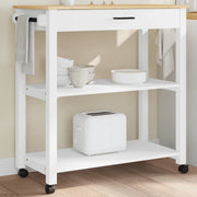 Carrello da Cucina MONZA 84x40x88,5 cm in Legno Massello di Pino 376105