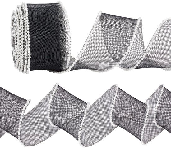 Organza Lint 5,4 m - Lint 49 mm - Decorativo Lint - Decorazione per Matrimoni/Regali - Lint con Bordo a Filigrana - Lint Decorativo per Artigianato - Lint Decorativo