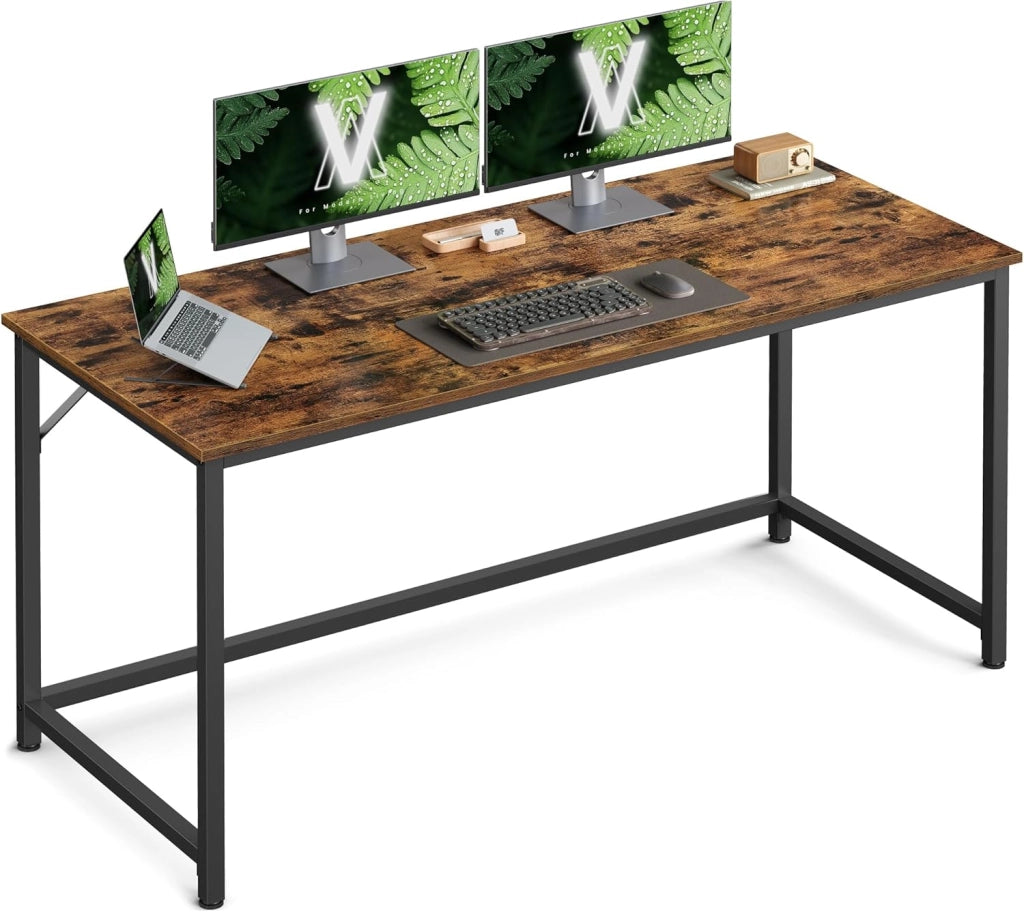 VASAGLE Scrivania per Computer, Postazione Lavoro, 60 x 120 x 76 cm, Scrivania da Ufficio, Studio Camera da Letto Soggiorno, Bianco Acero LWD039W01