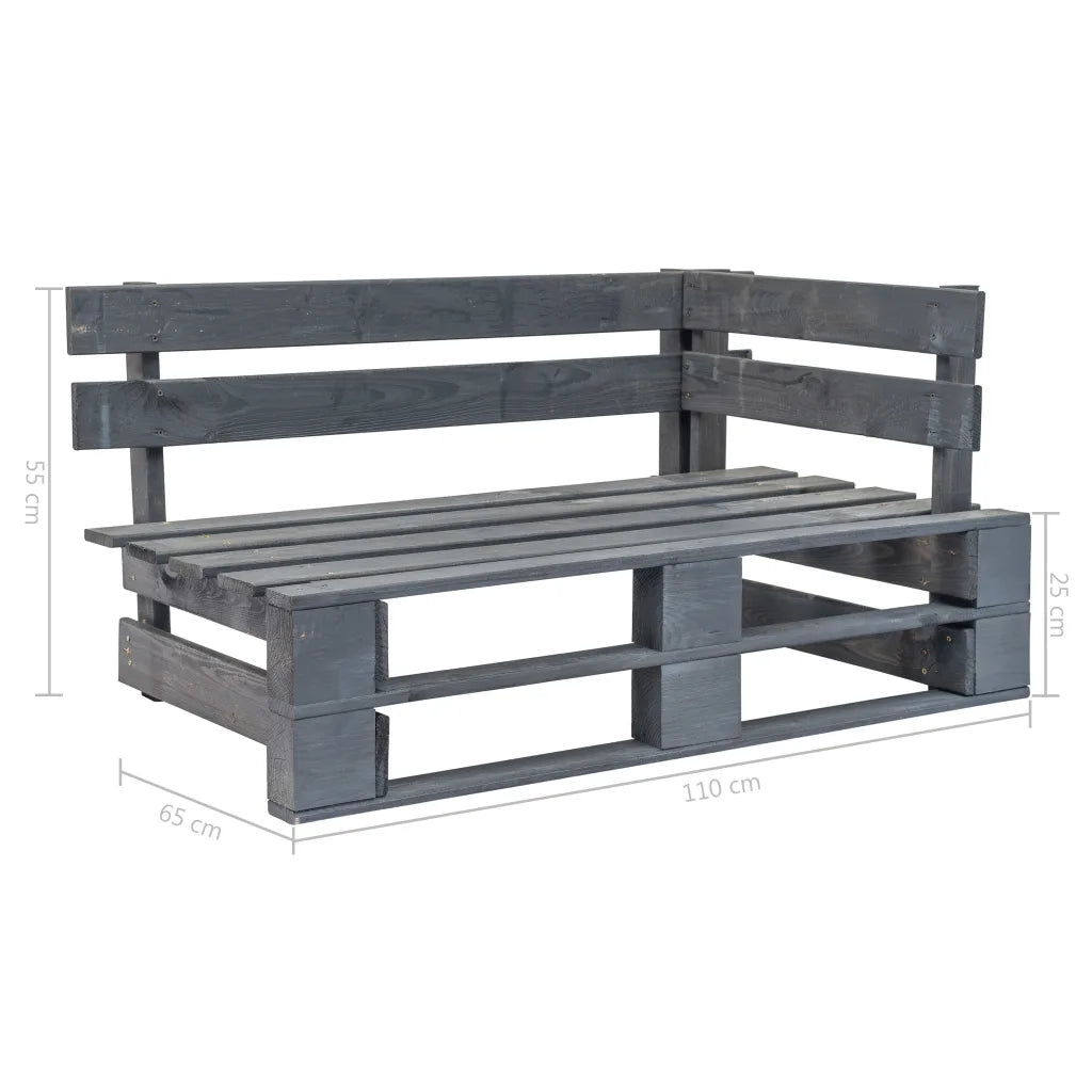 Panchina Angolare da Giardino | Panca da Giardino su Pallet in Legno Grigio