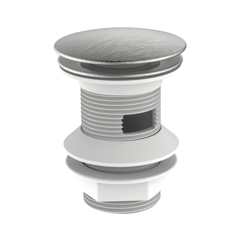 Piletta click clack da 1''1/4 acciaio spazzolato con troppo pieno