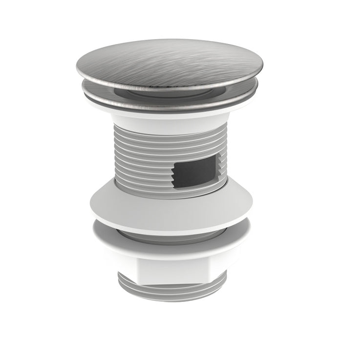 Piletta click clack da 1''1/4 acciaio spazzolato con troppo pieno