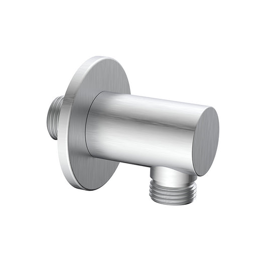 Presa acqua acciaio spazzolato tonda in ottone con attacco universale