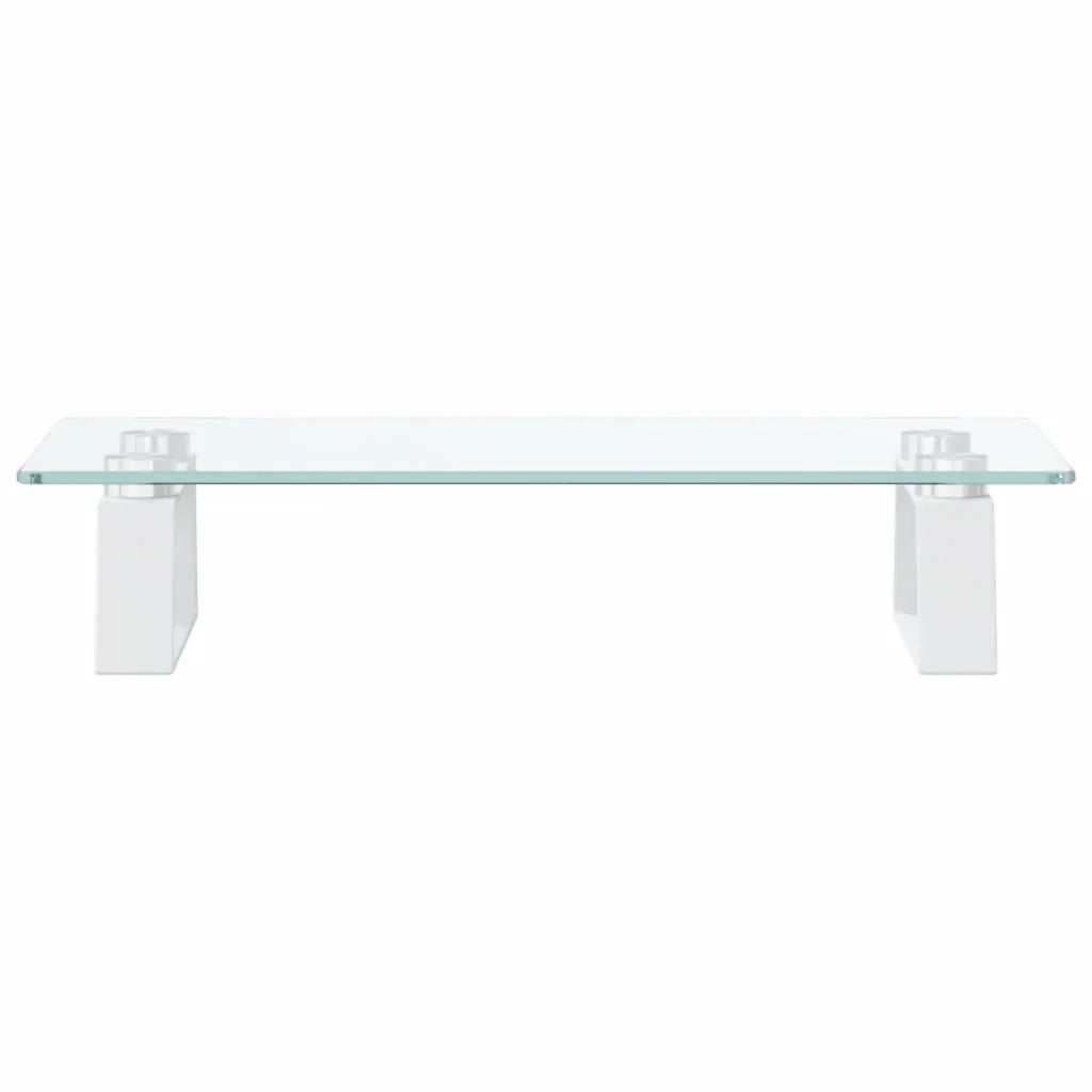 Supporto per Monitor Bianco 40x20x8cm Vetro Temperato e Metallo 374215