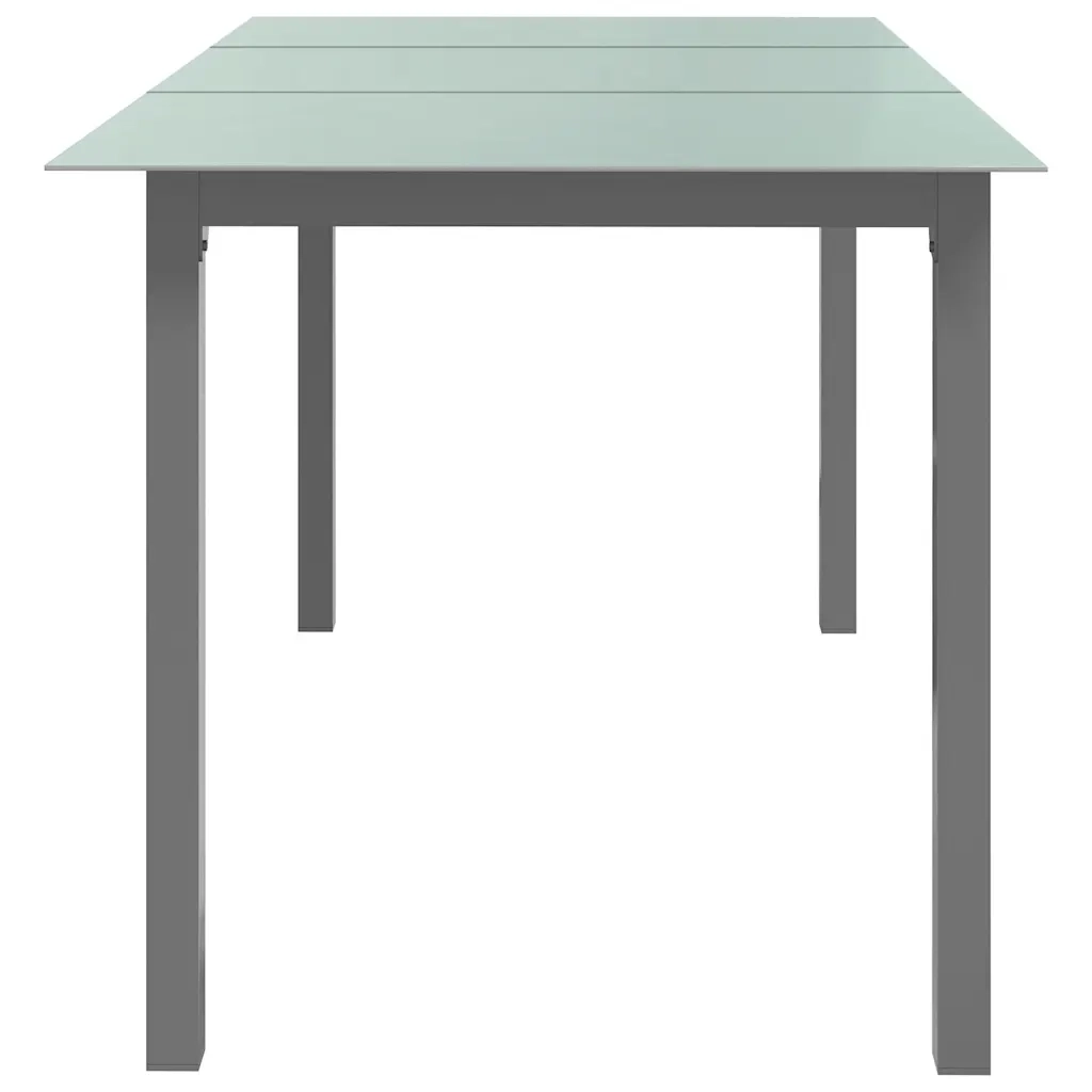 Tavolo da Giardino | Tavolino da esterno Grigio Chiaro 150x90x74cm Alluminio e Vetro