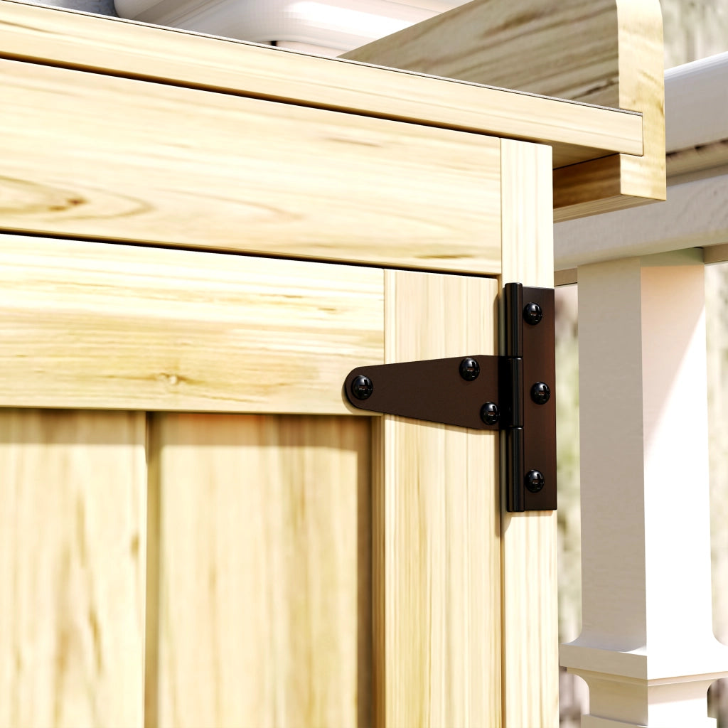 Casetta da giardino in legno con 2 porte e ripiano ¨C zephmum ¨C 74x43x88 cm