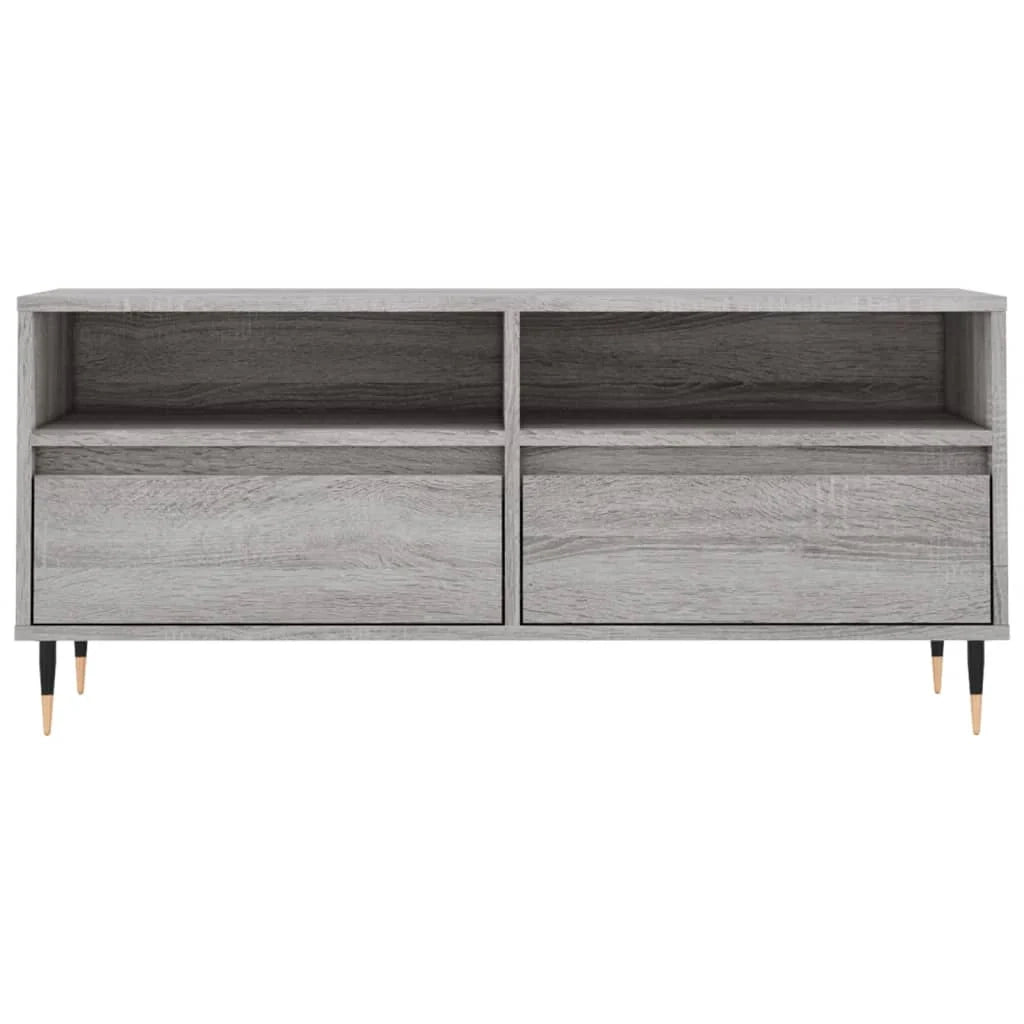 Mobile TV multimediale mensola TV credenza TV sala da pranzo soggiorno camera da letto Sonoma 100 x 34,5 x 44,5 cm legno ingegnerizzato grigio 02_0028325