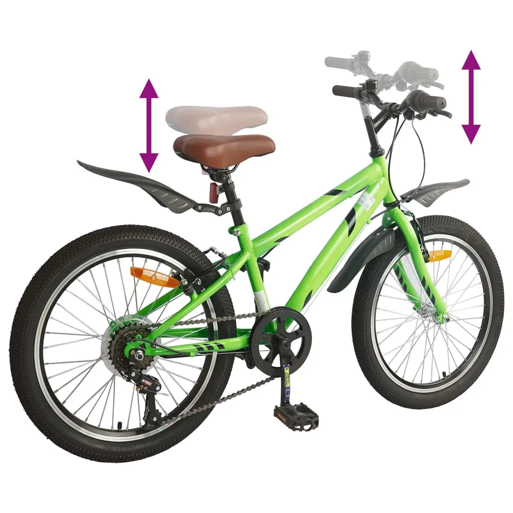 Bicicletta per Bambini 24 Pollici 6-Speed per 8-12 anni Verde 42009390